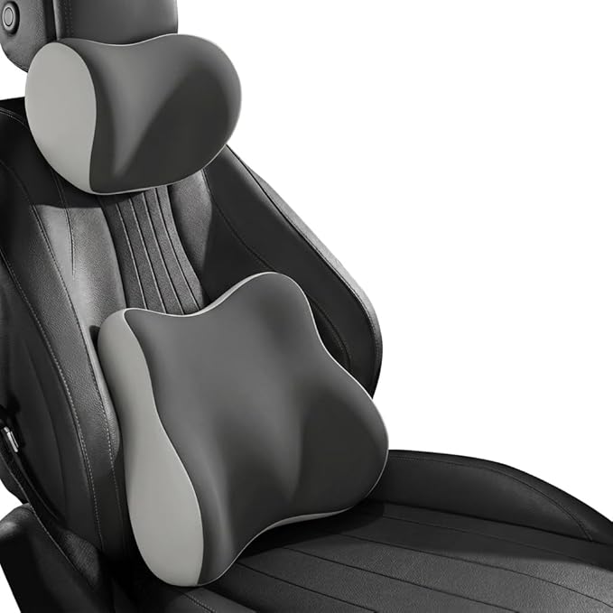 Car Headrest Pillow & Lumbar for Audi A1 GB Sportback 5Door 2018 2019 2020 2021 2022 2023, Car Seat Neck Pillow Back Support, Breathable All-Season Automotive Seat Cushions, 2PCS