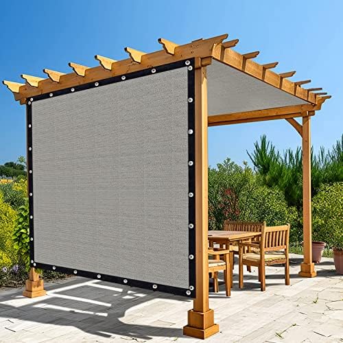 Amagenix 90% Shade Fabric 9'X 16' Gray Sun Shade Cloth with Grommets for Pergola Replacement Shade Cover Canopy, Heavy Duty, Cable Zip Ties Included (We Customized)