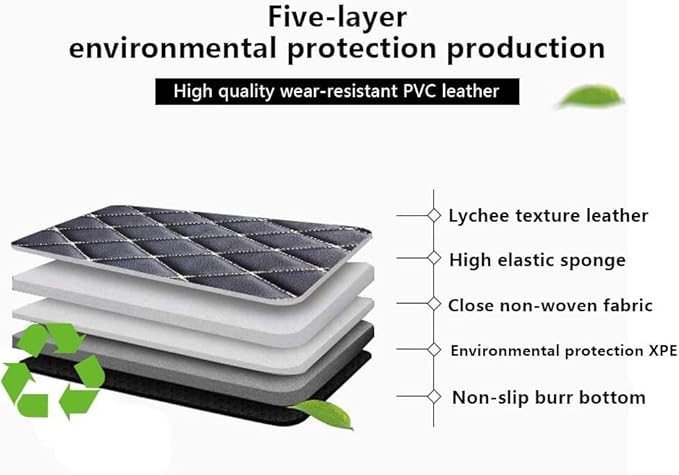 Custom Fit Car Floor Mats - Full Coverage Automotive Leather Floor Liners for Most Vehicles by MingyunSM (Black & Orange)