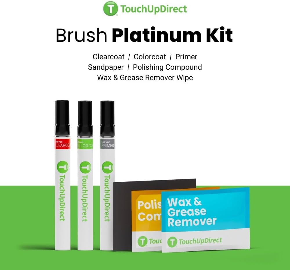 TouchUpDirect 1F7 Classic Silver Metallic Compatible with Toyota Exact Match Touch Up Paint Brush - Platinum Kit