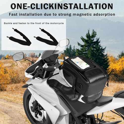 Motorcycle Tank Bag for BMW G310GS G310 GS G 310 GS, Magnetic & Strap Mount Tank Bag for Motorcycles, Motorcycle Touring Navigation Luggage Bag Tank Bags, B Magnetic