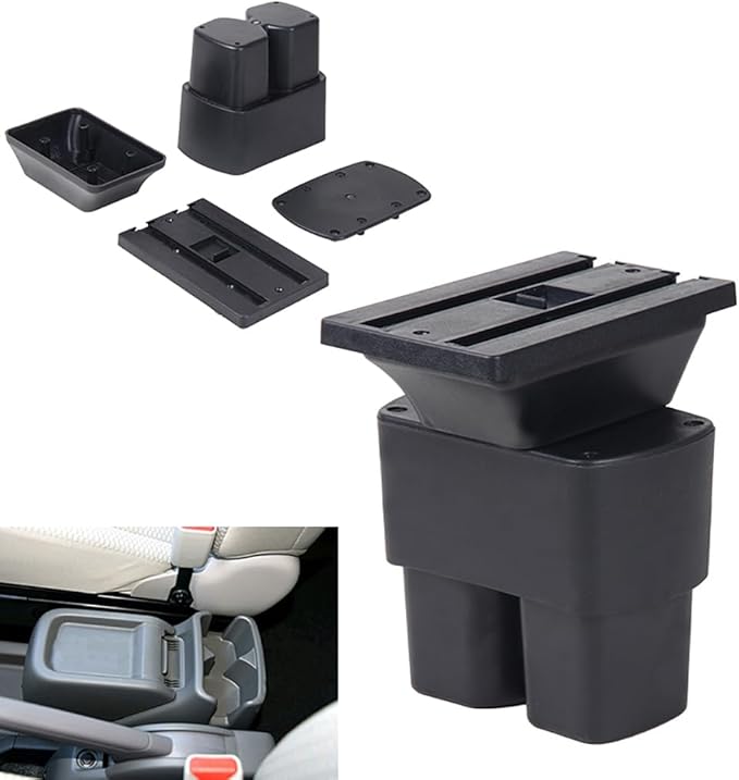 AULPHIKE Compatible with Nissan NV200 Armrest Center Console Organizer Armrests Double Layer Storage Space with USB Ports