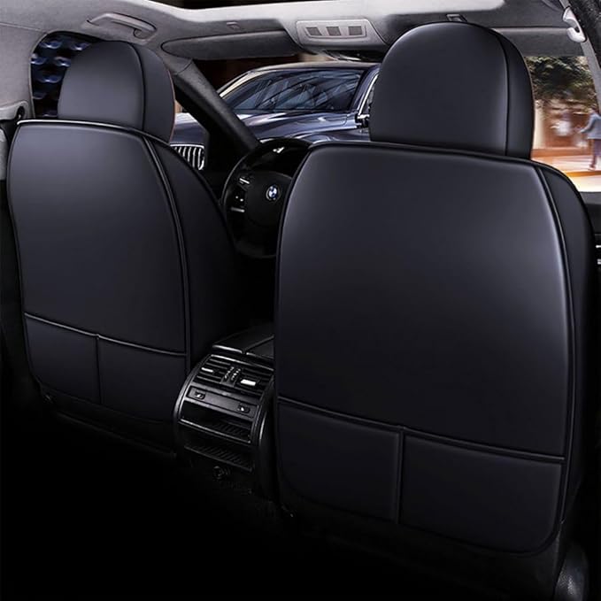 for Chevy Equinox Seat Covers 2005-2026, Full Coverage Customized Car Seat Covers, Premium Leather Waterproof Stain-Resistant Easy to Install (Standard 2 Seats, Black&Coffee)