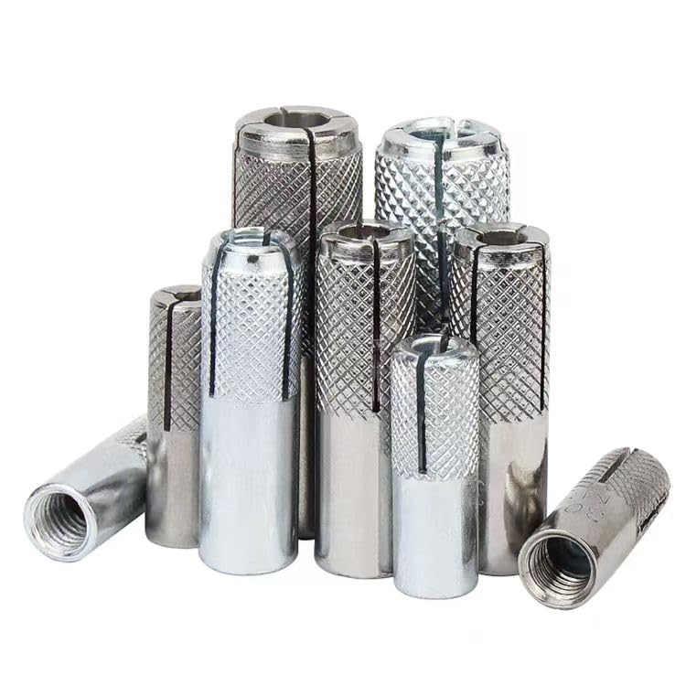 Wensilon(20 pcs) 5/16"-18 Premium Zinc Plated Carbon Steel Drop in Anchors Assortment, Knurled Drop-in-Anchor for Solid Concrete, Internal Forced Expansion Screw Bolts