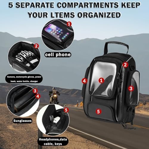 Motorcycle Tank Bag for BMW G310GS G310 GS G 310 GS, Magnetic & Strap Mount Tank Bag for Motorcycles, Motorcycle Touring Navigation Luggage Bag Tank Bags, B Magnetic