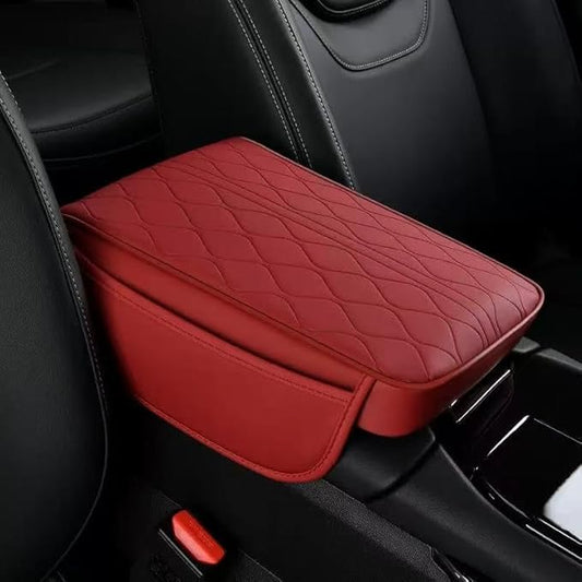1 Pack Car Center Console Cover Custom Fit for 2024 2025 Lexus GX550 550h, Leather Memory Foam Armrest Cushion Protector, Anti-Scratch Durable Armrest Pad,Red