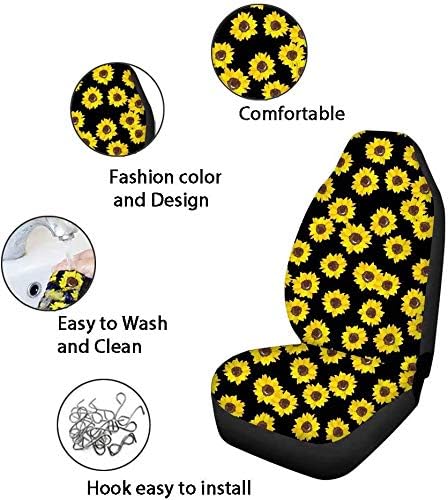 FKELYI Camo Hunting Deer American Flag Car Seat Covers Full Set with Headrest, Cup Coasters, Gear Shift, Handbrake, Steering Wheel Cover, Forest Camo Pattern