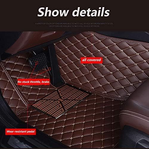 Custom Floor Mats for Cars，Luxury Full Coverage All Weather Car Floor Mats，Leather Car Mat Set ， Floor Mats for 99% of Cars, Trucks & SUVs (Black Blue)