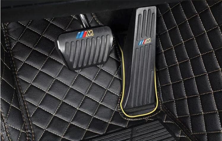 Custom All-Weather Protection Leather Car Floor Mats for Cars Sedan SUV Sports Car Waterproof Floor Mat (Black+Pink)