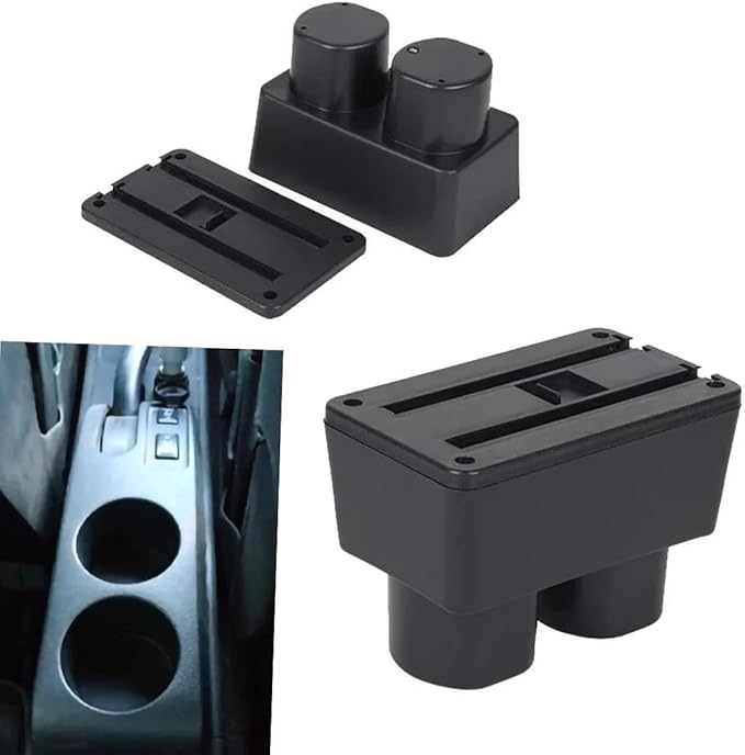 AULPHIKE Compatible with Nissan Versa Armrest 2007-2011 Center Console Organizer Armrests Double Layer Storage Space with Cup Holder