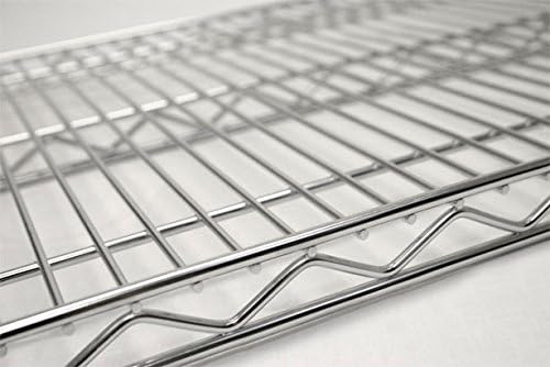 Omega 24" Deep x 72" Wide x 74" High 3 Tier Chrome Starter Shelving Unit