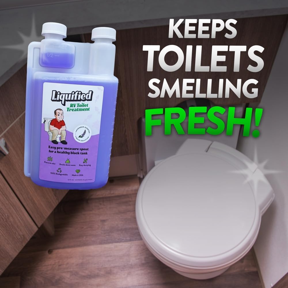 Liquified RV Toilet Treatment - Black Holding Tank Digester - Odor Eliminator - Lavender Scent - Matts RV Reviews (Lavender, 32oz)