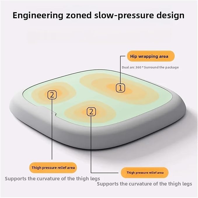 Memory Foam Car Seat Cushions with Lumbar Support - Cool and Breathable Comfort for Car and Office Use(H,45x45cm)