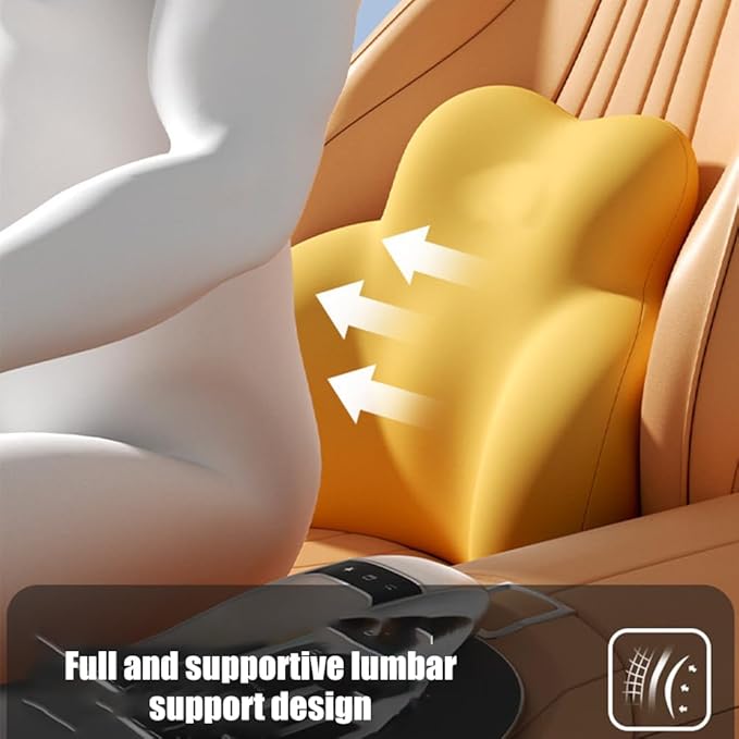 Car Lumbar Support Pillow for Mercedes-Benz V297 EQS 2021 2022 2023 2024 2025 2026 Memory Foam Back Support Cushion Breathable Car Seat Lumbar Pad Accessories,Dark Gray