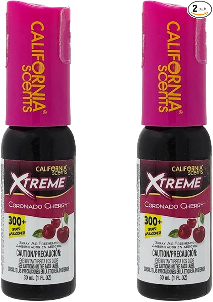 California Scents Xtreme 1 oz. Spray Air Freshener, Coronado Cherry, 2 Packs