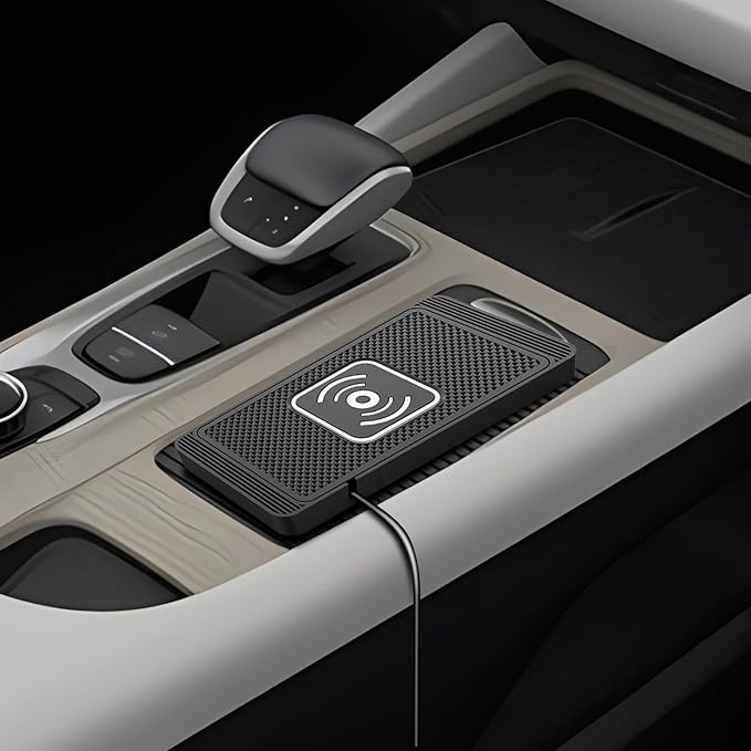 Wireless Charging Pad for Car for Ford F250 350 450 Edge SMax, 15W Fast Wireless Charger Mat Non-Slip Silicone Car Center Console Phone Charging Pad,A/15W-Type-c