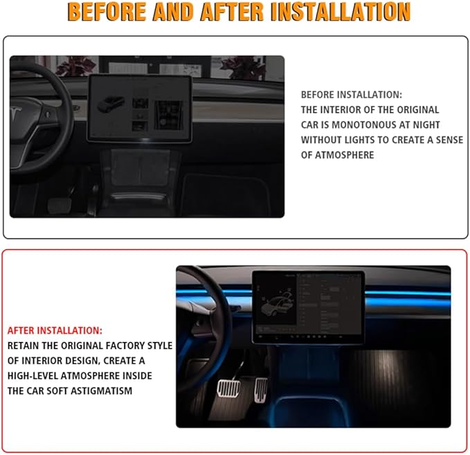 Ambient Front Trunk Lights for Tesla Model 3 Y 2021-2023 (Trunk/Neon),Interior Car LED Strip Lights,Front Interior Frunk Lightning String for Neon Atmosphere