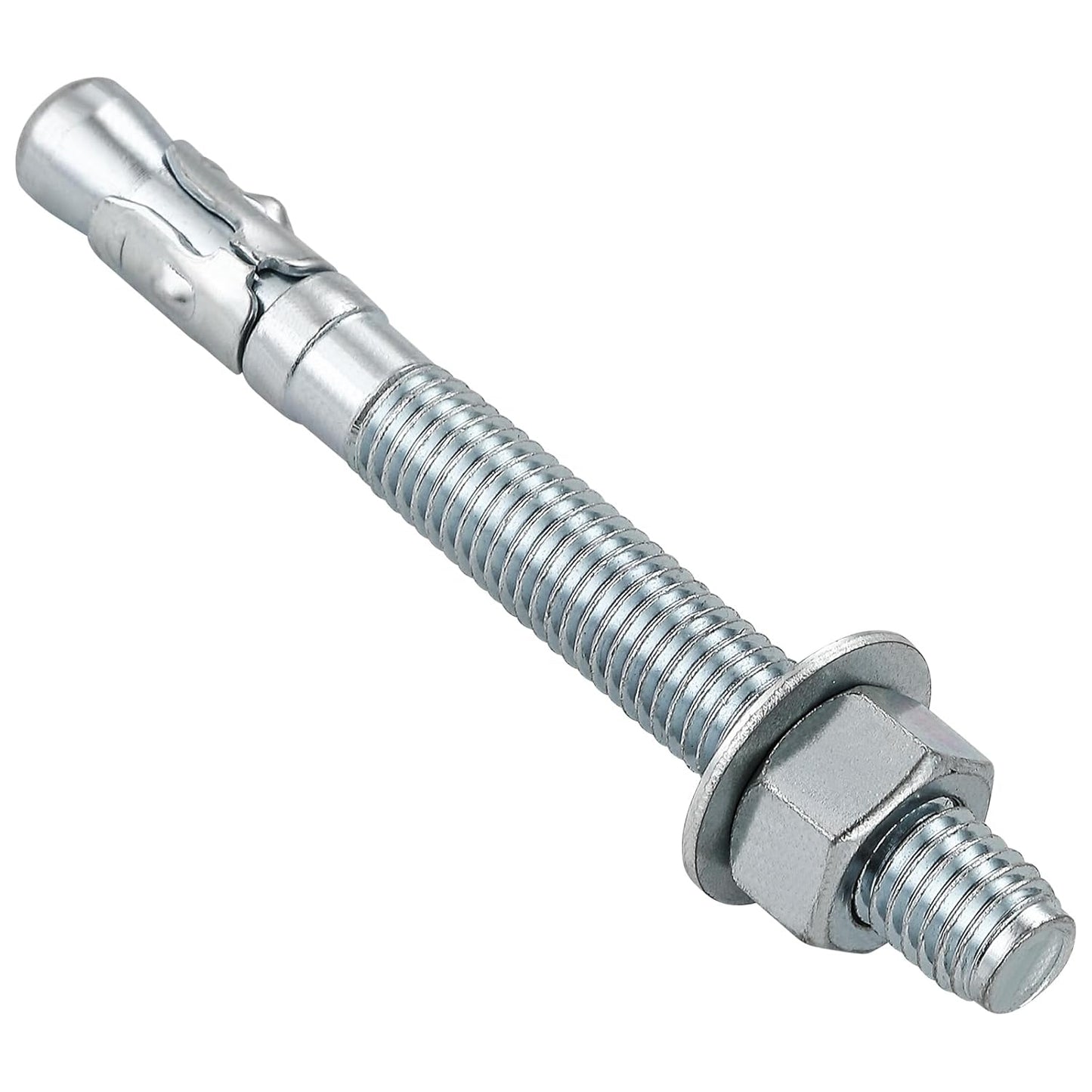 5/8x4-1/2 10Pcs Inch Standard Fasteners for Heavy-Duty Zinc Wedge Anchors for Cement and Concrete