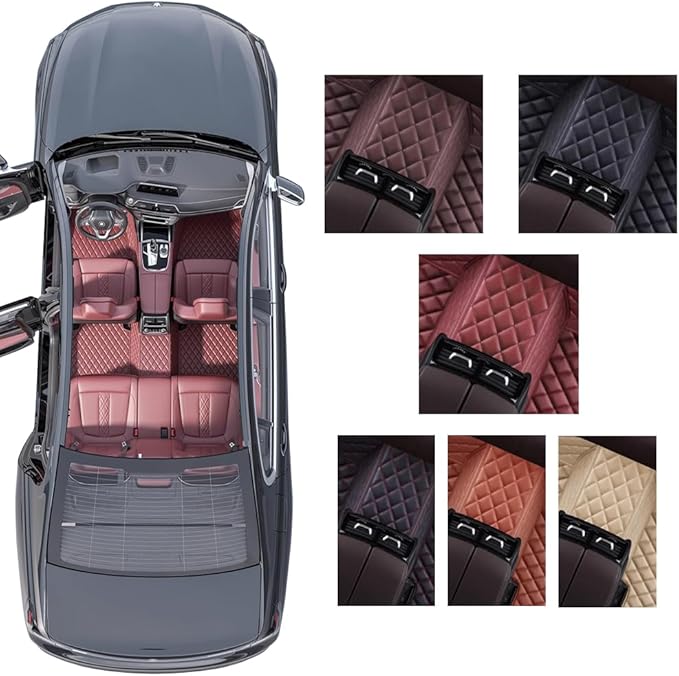 Custom Personalized Floor Mats for Cars，Luxury Full Coverage All Weather Car Floor Mats，Anti-Slip Leather Car Mat Set ，Custom Floor Mats for 99% of Cars, Trucks & SUVs (3D Green and Black)