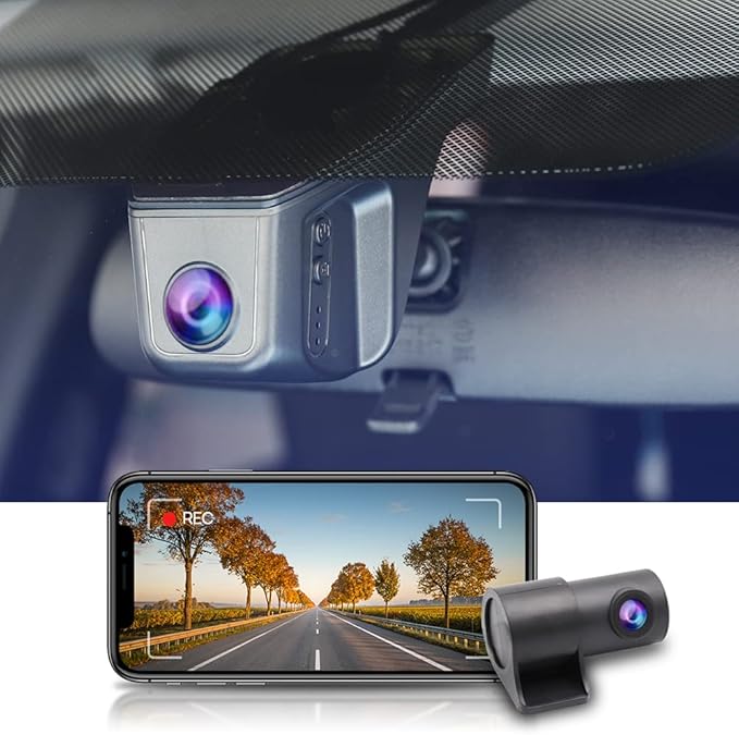 Fitcamx Front 4K+Rear 1080P Dash Cam for 2011-2024 Honda Vehicle Styles (Rhombus Dome Light), OEM Factory Look, Dual Loop Recording, WiFi & APP, G-Sensor, Easy to Use, 128GB Card
