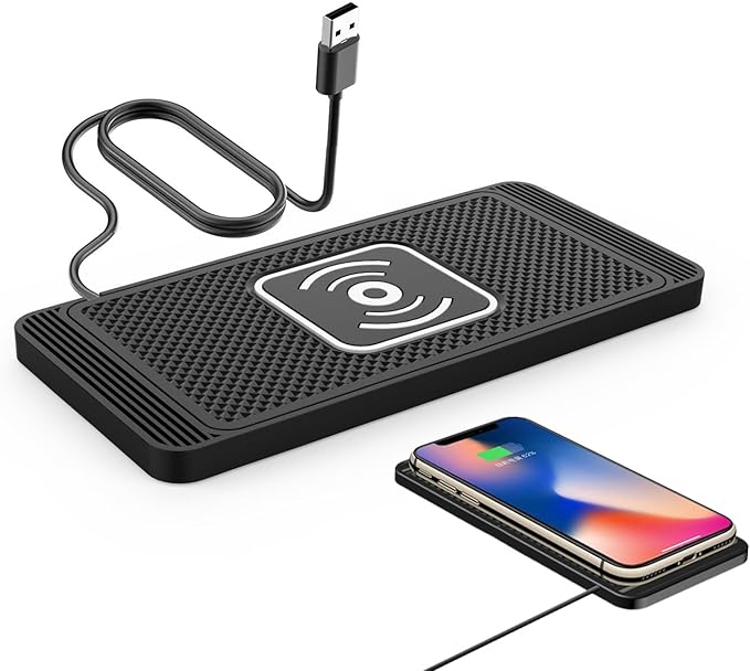 Car Wireless Charger Pad for Mazda CX30 DM Serie 2019-2023-pr, Fast 15W Slim Qi Wireless Charging Pad with USB/Type-C Cable Non-Slip Charging Mat for Car,15W-USB