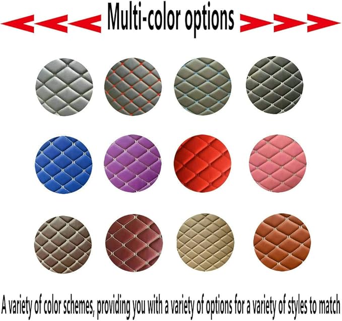 KaiLaiCarCustom Automotive Car Floor Mats for 99.99% Sedan SUV Sports Car Men Women Protection Full Coverage Pads Anti-Slip Leather Floor Lining (Black Mat Black Line, A - Diamond)