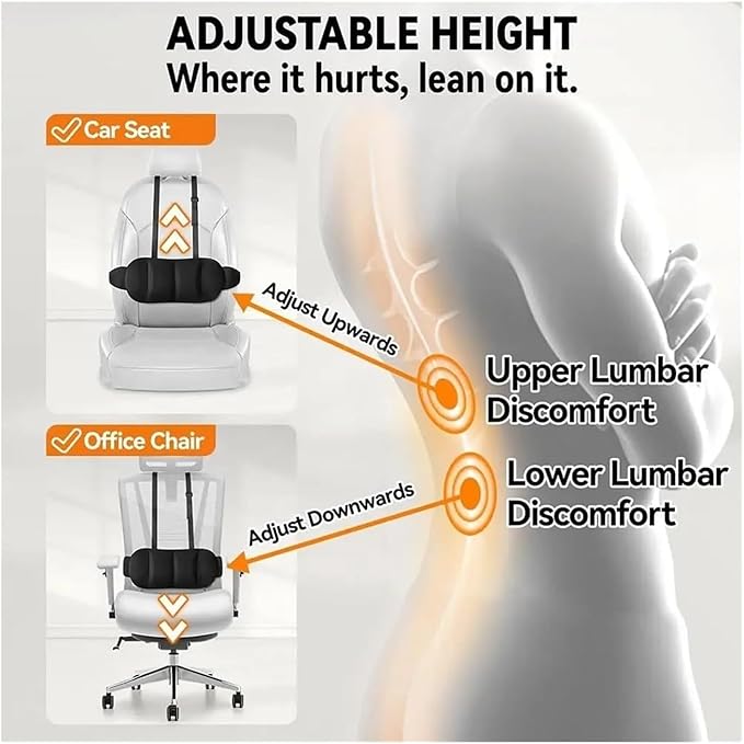 1 Piece Automotive Seat Lumbar Support Pillow for Chevrolet GMC Sierra EV 2024-2025 2026, Driving Lower Back Cushion Ergonomic Orthopedic Posture Rest