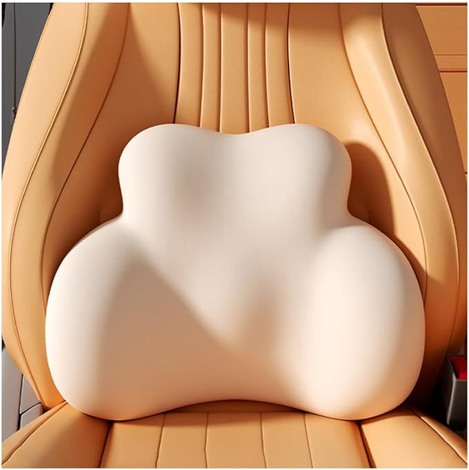 Car Lumbar Support Pillow for Toyota Land Cruiser 2025 Memory Foam Back Support Cushion Breathable Car Seat Lumbar Pad Accessories,Beige