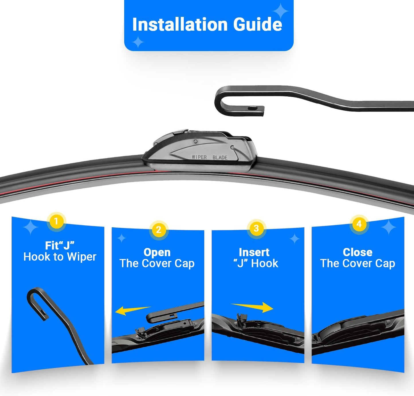 Windshield Wiper Blades Replacement for Nissan Kicks 2018 2019 2020 2021 2022 2023 Original Factory Quality Front Rear Wipers Blade Set for My Car - 26" 16" 12" (Pack of 3)