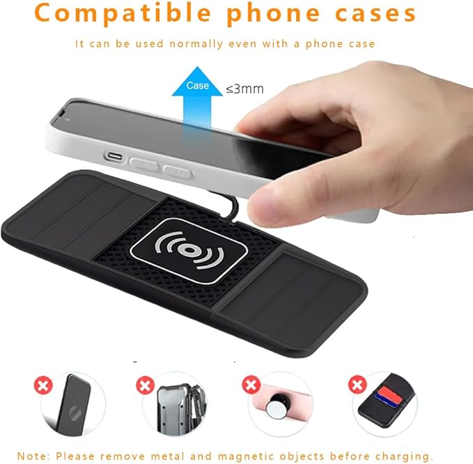 Wireless Charging Pad for Car for Mazda CX-50 2023-2026, DIY Trim-to-Fit Slim Non Slip Fast Charger Car Wireless Charging Pad 30CM Cable,B 30cm USB Plug Cable