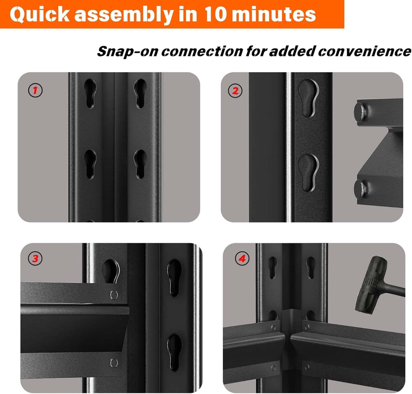 Adjustable 6-Tier Garage Shelving, Heavy Duty Steel Storage Rack, High Load Capacity, Ideal for Garage, Warehouse, or Home Organization (6-Tier 78" H x 40" W x 16" D)