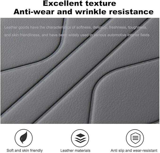 1 Pack Car Center Console Cover Custom Fit for Alfa Romeo Stelvio 2017-2021 2022, Leather Memory Foam Armrest Cushion Protector, Anti-Scratch Durable Armrest Pad,Grey