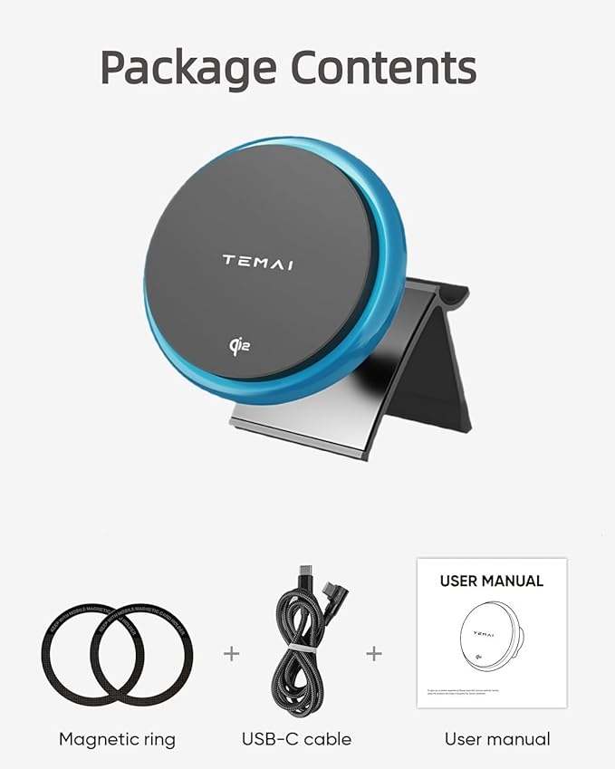Persevere for Tesla Phone Mount Model Y Juniper 2025, Wireless Charger Strong Magnetic Phone Holder for All 4-6.9'' Smartphones, 360° Dock Base Airvent Adjustable, Anti-Slip Mount