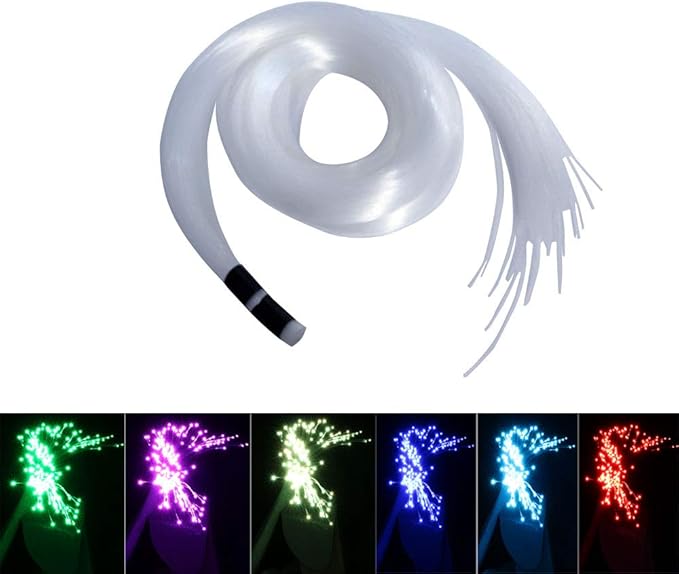 AKEPO End Glow Fiber Optic Light Cable 450pcs*9.8ft/3m*Ф0.03in/0.75mm, PMMA Optical Plastic Cable for LED Star Ceiling Sky Light Kit and Fiber Optical Lighting Decoration (Without Light Source)