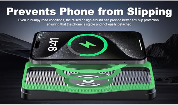 Wireless Car Charger Pad for Ford F-150 Lightning 2022-2025, Type-C/USB 20W Car Wireless Charger Non-Slip Phone Charging Pad Car Accessories,A 30cm Cable Type-C Plug