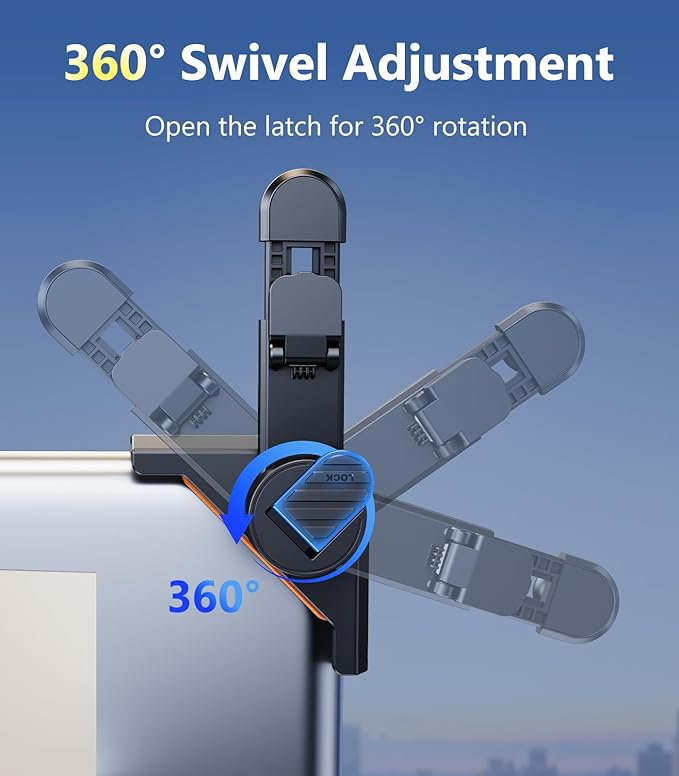 Tesla Phone Mount for Tesla Model Y/3 2026 2025 2024 2023 2022 2021, 360°Swivel Car Accessories for Tesla Screen Clip Phone Holder Stand (for Tesla Model Y(Juniper)/3(Highland)/X/S)