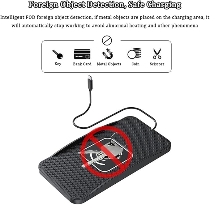 Wireless Car Charger Pad for Ford Explorer 2000-2026, Type-C/USB 20W Car Wireless Charger Non-Slip Phone Charging Pad Car Accessories,B 30cm Cable USB Plug