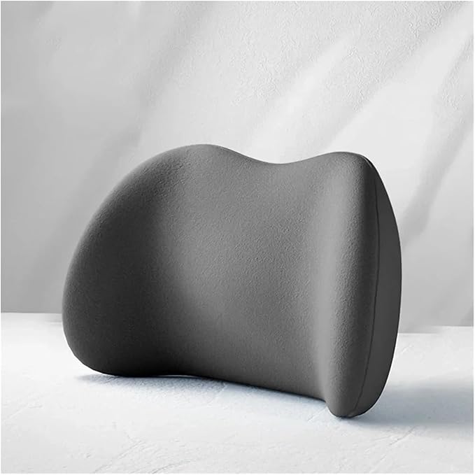 Memory Foam Car Neck Pillow & Waist Cushion - Soft fit for Seat Headrest & Lumbar Support for Comfort(Hb-Grey Headrest 1PC)