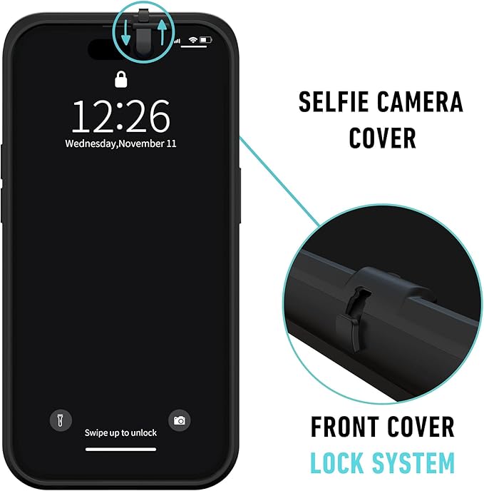 Spy-Fy iPhone 17 Air Privacy Case | Front and Rear Camera Covers | MagSafe iPhone Case with Lens Protection | Camera Blocker for Privacy and Safety | Slim Shockproof Phone Cover 6,6-inch Black