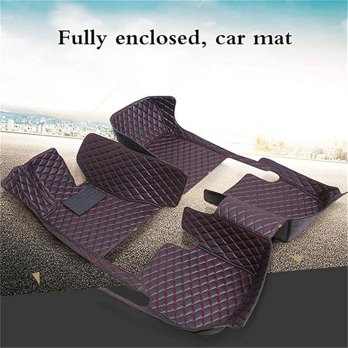 Custom Car Mats All Weather Fit Automotive Floor Mats PU Leather Protector Mat for Most Sedan, SUV, Truck Floor Mats (Green Beige)