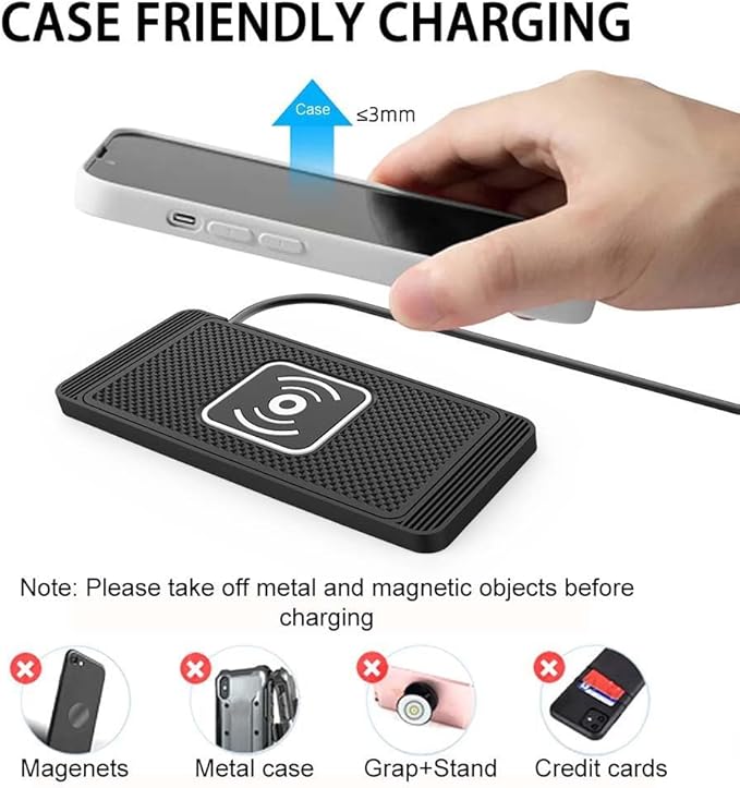 Wireless Car Charger Pad for Chevrolet Blazer Captiva Equinox Suburban/Bolt EUV 2000-2026, Type-C/USB 15W Car Wireless Charger Non-Slip Cordless Charging Mat Car Accessories