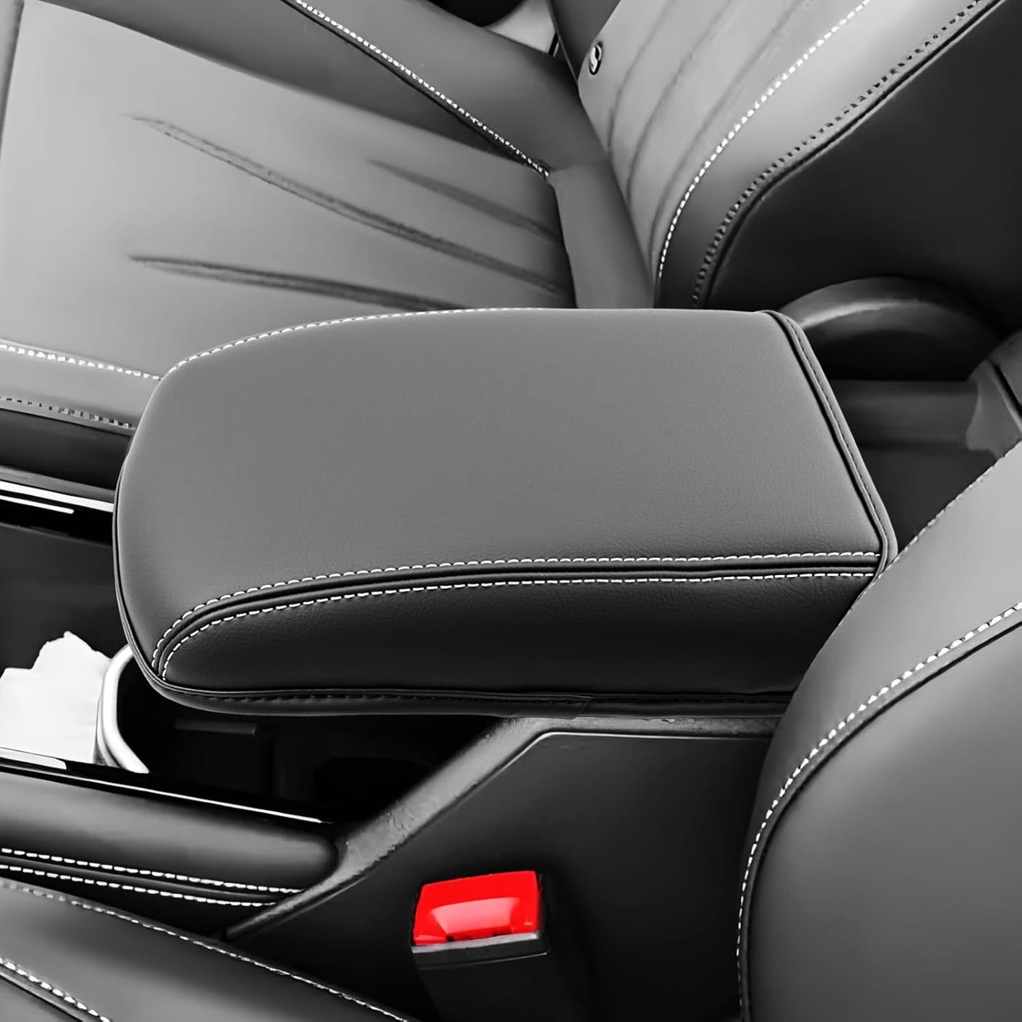 SKTU for 2025 VW Tiguan Accessories Center Console Cover for 2025+ Volkswagen Tiguan (S/SE/SE R-Line Black/SEL R-Line) Armrest Cover 2025 Tiguan Accessories 2025 Tiguan Console Cushion (Thickened)