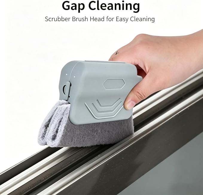 2026 New Magic Window Track Cleaner, Window Groove Cleaning Brush Tools Set, for Cleaning Tile Grout, Louver Blades, Car Air Conditioning Vents, and Narrow Gaps (6pcs Gray)