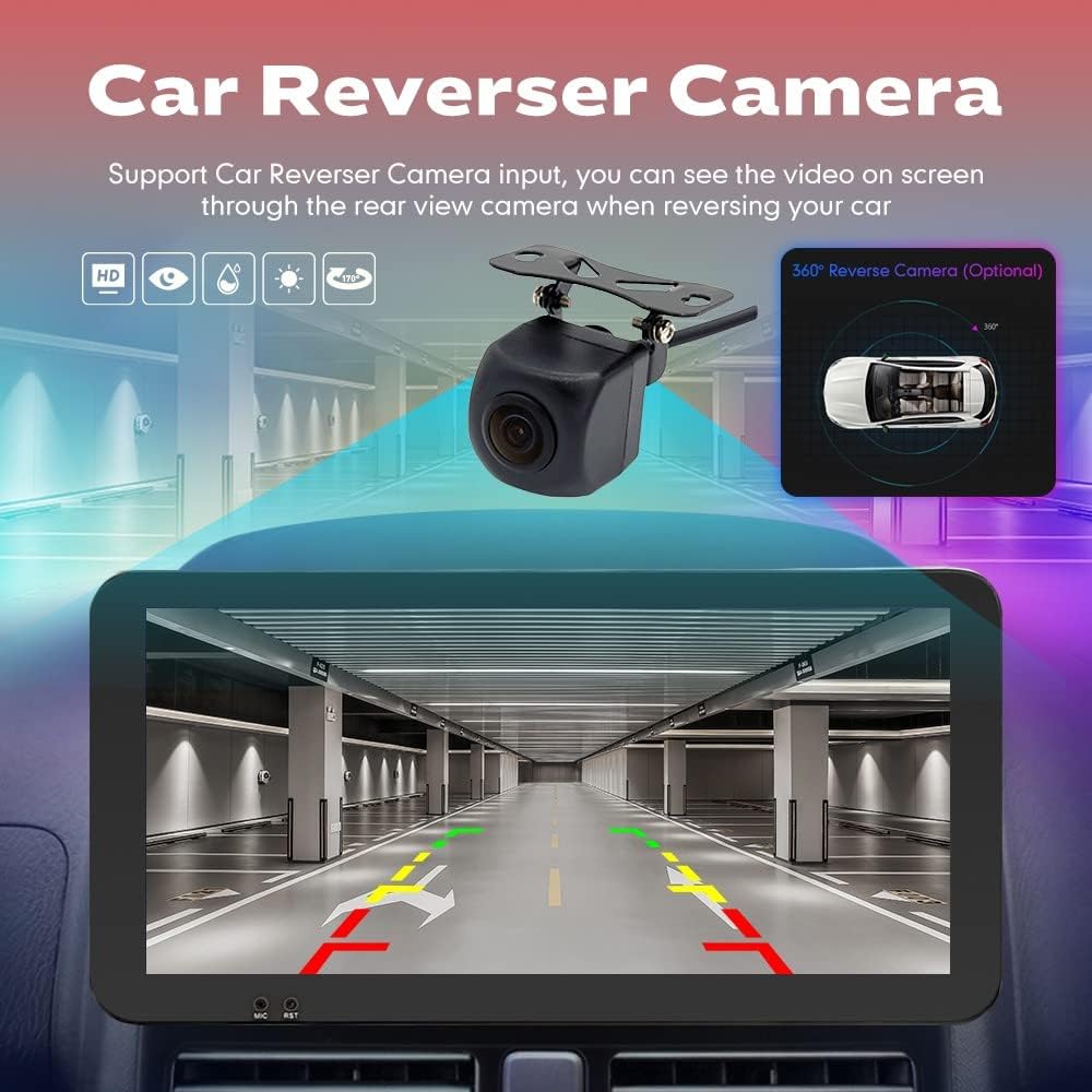 Kunfine Car CarPlay Android Auto Navigation Stereo GPS Radio Camera Display 10.33" QLED Touchscreen Headunit Tablet Media Player for Peugeot 301 2013-2022, if Applicable Octa Core 2G+32G Matte Black