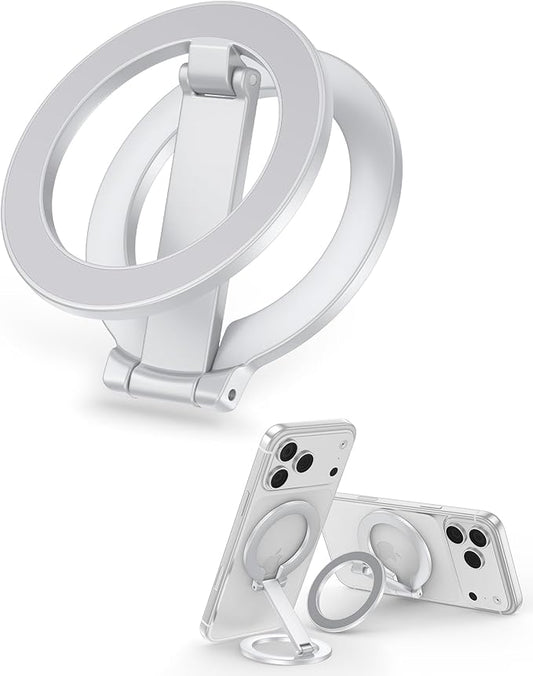 for Magsafe Ring Stand, Double-Sided Magnetic Phone Grip, Finger Loop Kickstand Compatible with Apple iPhone 17-12 Series, Foldable Onsnap Mag Safe Cell Phone Holder for Samsung Galaxy, Google Pixel