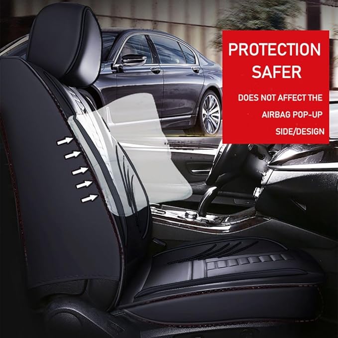for Chevy Equinox Seat Covers 2005-2026, Full Coverage Customized Car Seat Covers, Premium Leather Waterproof Stain-Resistant Easy to Install (Luxury 5 Seats, Black)