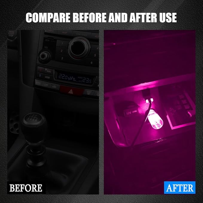 USB LED Car Interior Atmosphere Light, Auto Interior Lights, Plug-in USB Automotive Light, Universal Portable Auto Ambient Lighting Kit Car Accessories for Cars, Bedroom, Hallway (Pink)