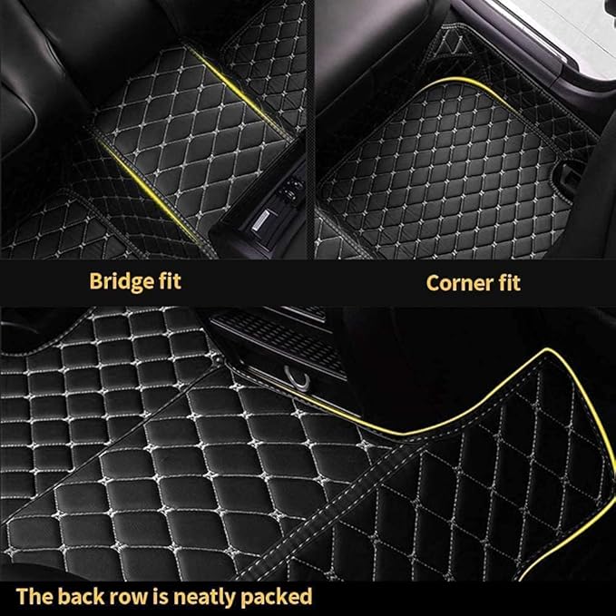 Custom Car Floor Mat Compatible with 97% Car Models Luxury Leather All Weather Waterproof Anti-Skid Full Coverage Car Mats (Purple)