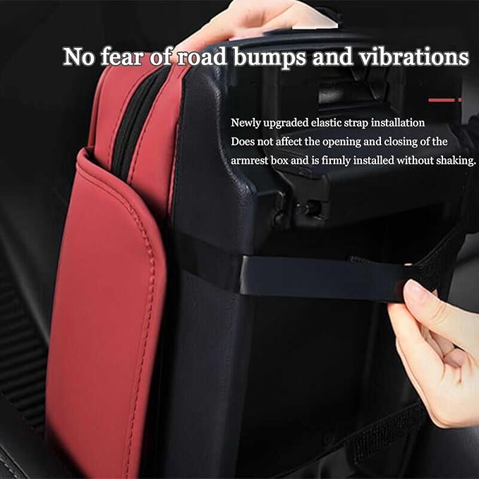 Car Center Console Cover for Toyota Highlander 3.Generation 2013-2020, Leather Car Arm Rest Cover, Car Armrest Cushion with 2 Storage Bags Car Center Console Armrest Pad,A Beige