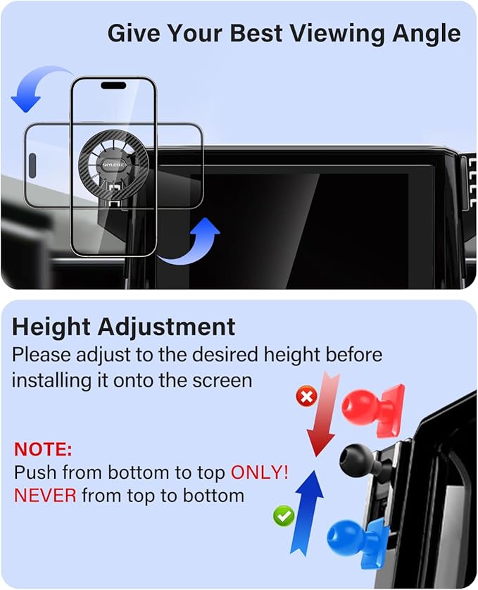 Car Phone Holder for Subaru Solterra/Toyota bZ4X 2023 2024 2025 Accessories 8/12.3-Inch Screen Fixed Clip, Automobile Cradles Magnetic Phone Mount Compatible with MagSafe, Magnets Cell Phone Base
